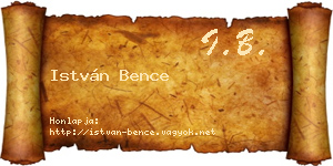 István Bence névjegykártya